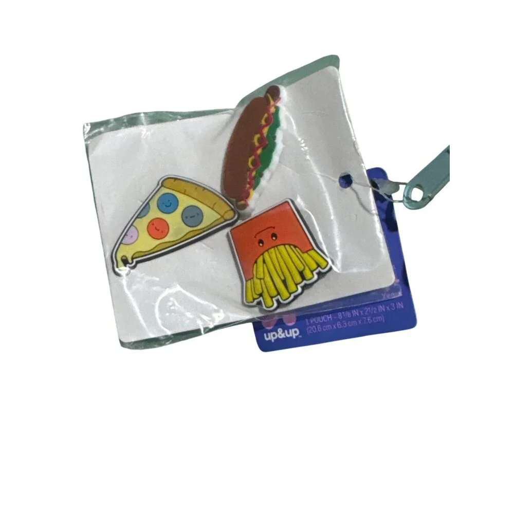 UP & UP Charm Neon Green Silicone Pencil Pouch with Blue Zipper for Students